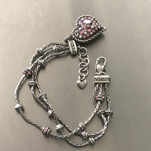 Brighton, BREAST CANCER SURVIVOR Silver bracelet includes storage tin, like new. - Picture 4 of 5